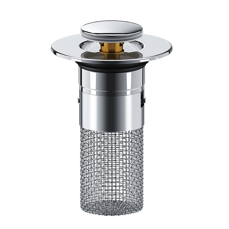 Long Pop-Up Sink Drains Filter Bathroom Press Bounce Basin Plug Stopper Wash Basin Hair Catcher Sink Strainer Kitchen Supplies