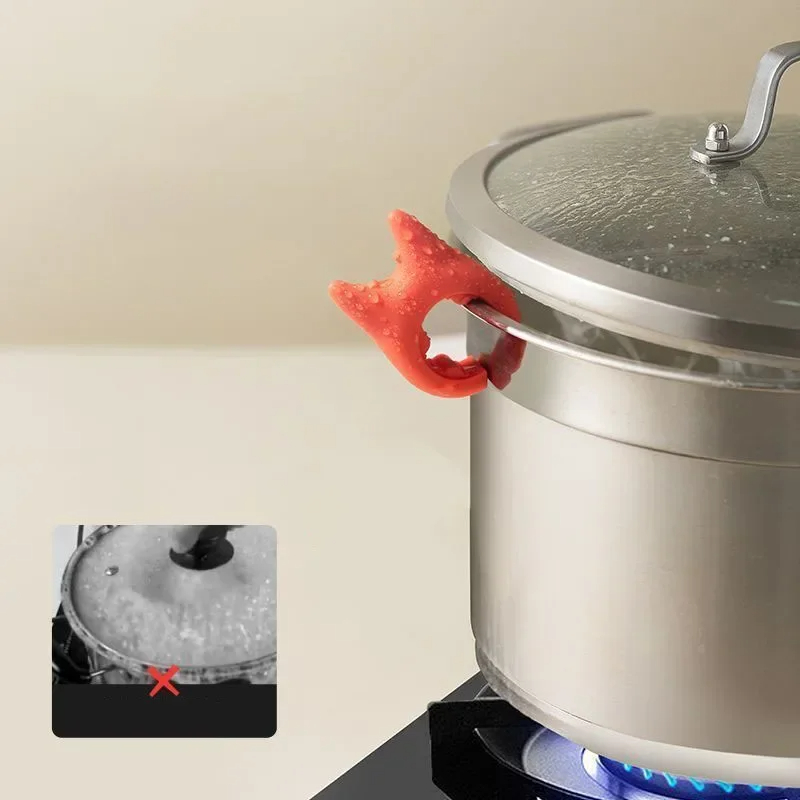 Multifunctional Spatula Holder Silicone Anti-overflow Spoon Holder Cooking Pot Anti-scalding Clip Kitchen Gadgets