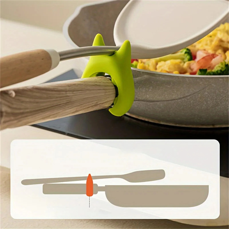 Multifunctional Spatula Holder Silicone Anti-overflow Spoon Holder Cooking Pot Anti-scalding Clip Kitchen Gadgets