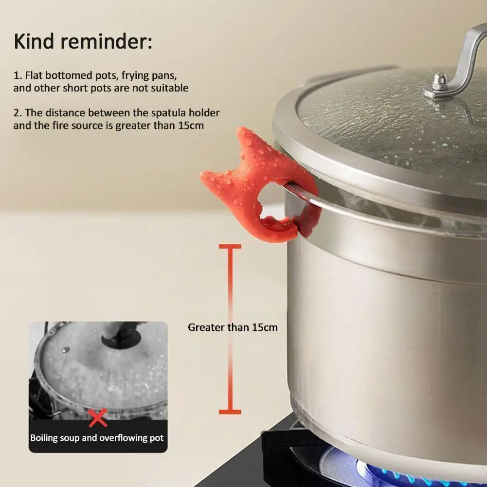 Multifunctional Spatula Holder Silicone Anti-overflow Spoon Holder Cooking Pot Anti-scalding Clip Kitchen Gadgets