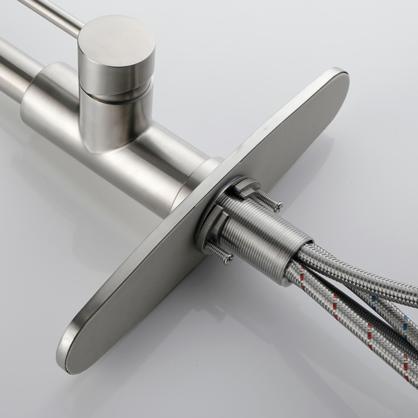 Single Handle High Arc Pull Out Kitchen Faucet; Single Level Stainless Steel Kitchen Sink Faucets with Pull Down Sprayer