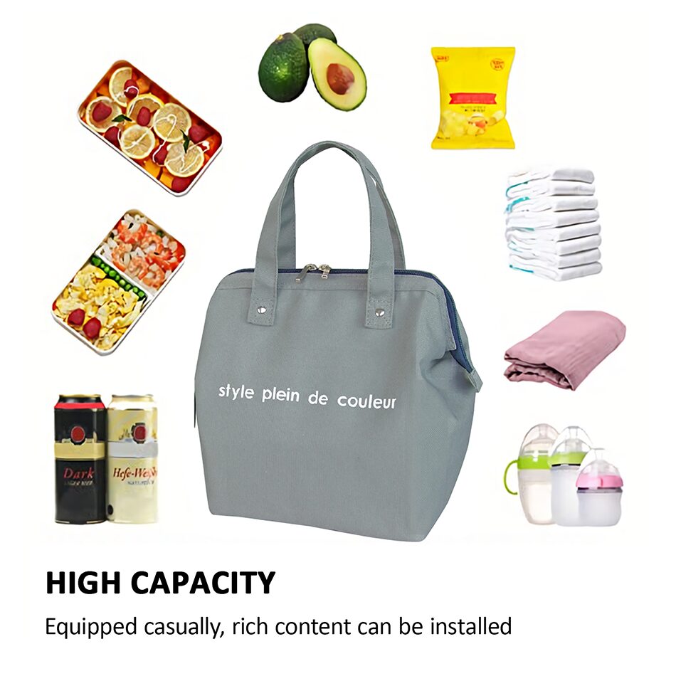 Insulated Thermal Cooler Lunch Bag Portable Picnic Storage Bag Pouch 22x14x25cm