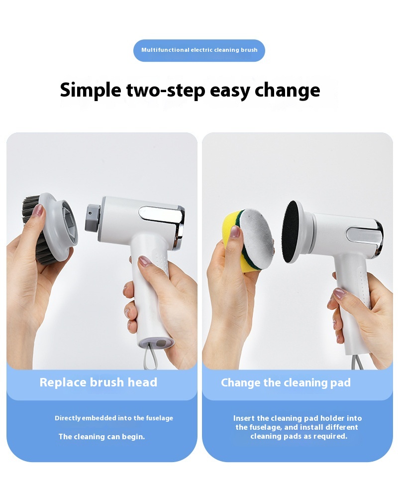 Multifunctional Smart Display Electric Cleaning Brush Wireless Kitchen Sink Cleaning Brush Waterproof Electric Pot Brush Cleaning Tool