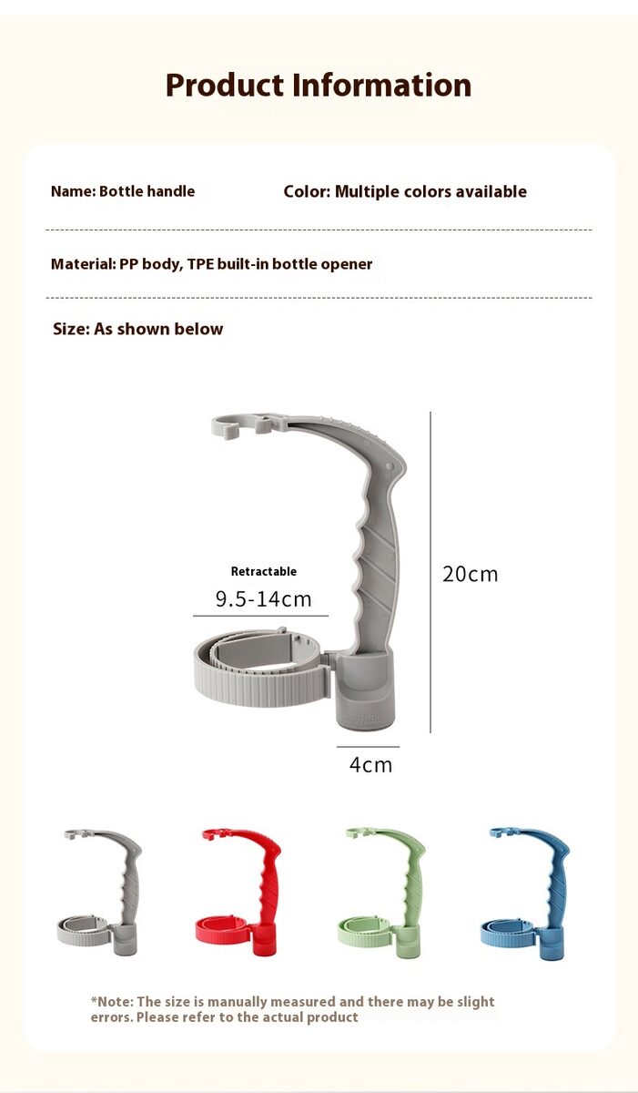 Beverage Bottle Handle Holder Adjustable Pouring Handle Organizer Multi-Use Oil Bottle Handle Holder Kitchen Storage Kitchen Gadgets