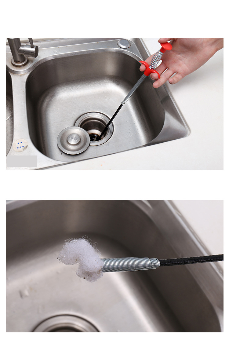 60CM Sewer Dredger Spring Pipe Dredging Tool Household Hair Cleaner Drain Clog Remover Cleaning Tools Household For Kitchen Sink Kitchen Gadgets